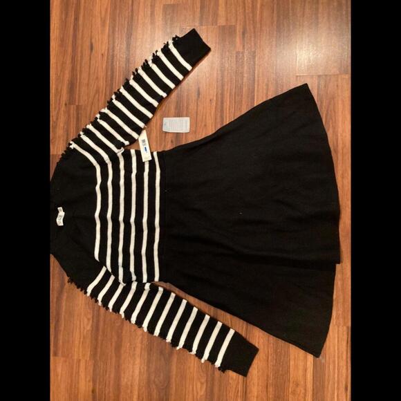 NWT New Eliza J Black White Striped Sweater Dress XL - Picture 5 of 6
